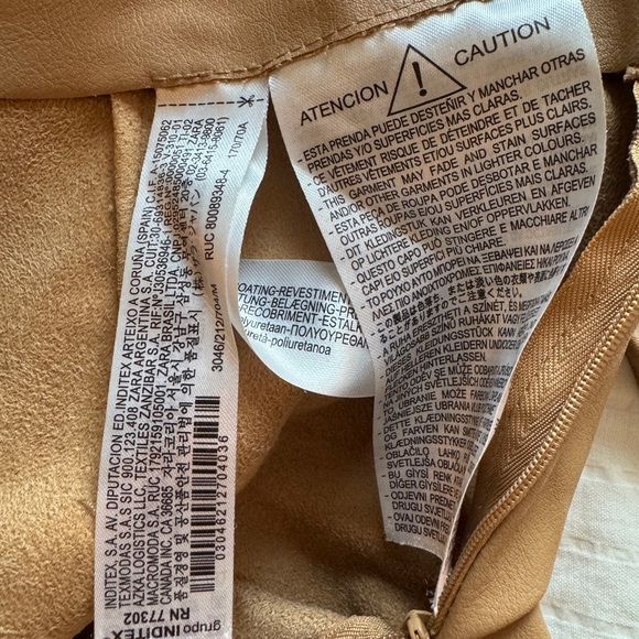 Zara Camel Faux Leather Skort - Picture 5 of 5